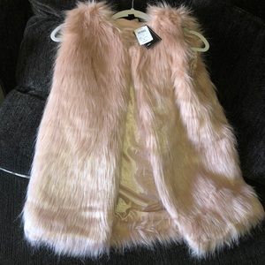New Blush Fur Jacket/Sleeveless